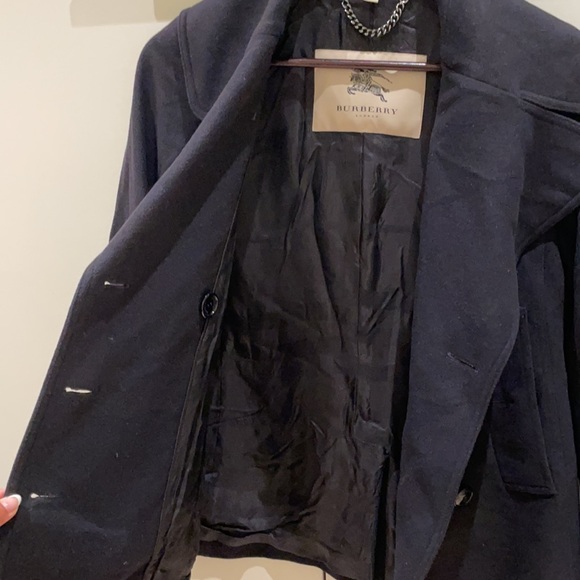 Burberry Woman’s Navy Wool/Cashmere Coat Jacket size US 2 - Picture 4 of 8